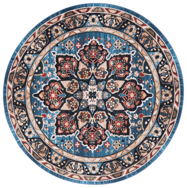 Safavieh Machine Washable Riviera Riv155M Blue/Black Rug - Safavieh - riv155m - 7r