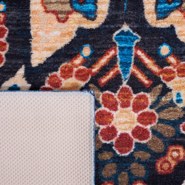 Safavieh Machine Washable Riviera Riv155M Blue/Black Rug - Safavieh - riv155m - 7r