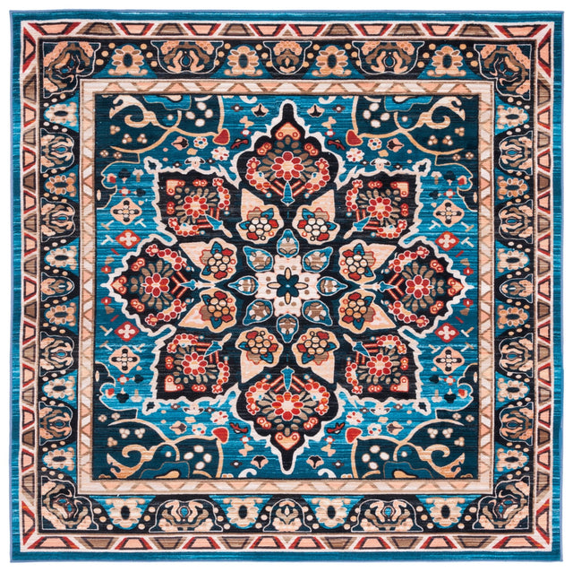 Safavieh Machine Washable Riviera Riv155M Blue/Black Rug - Safavieh - riv155m - 7sq