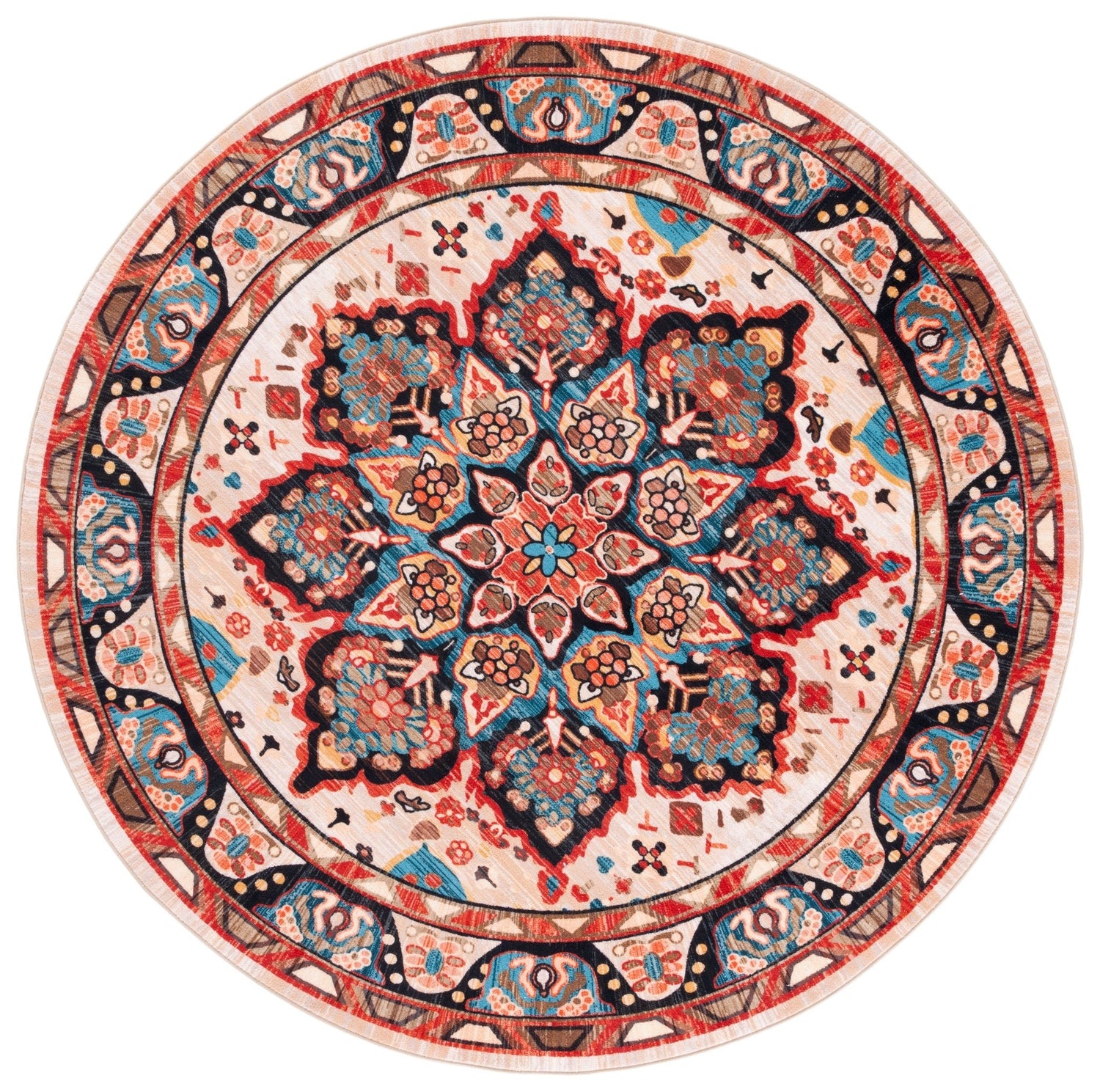 Safavieh Machine Washable Riviera Riv155N Blue/Beige Rug - Safavieh - riv155n - 7r