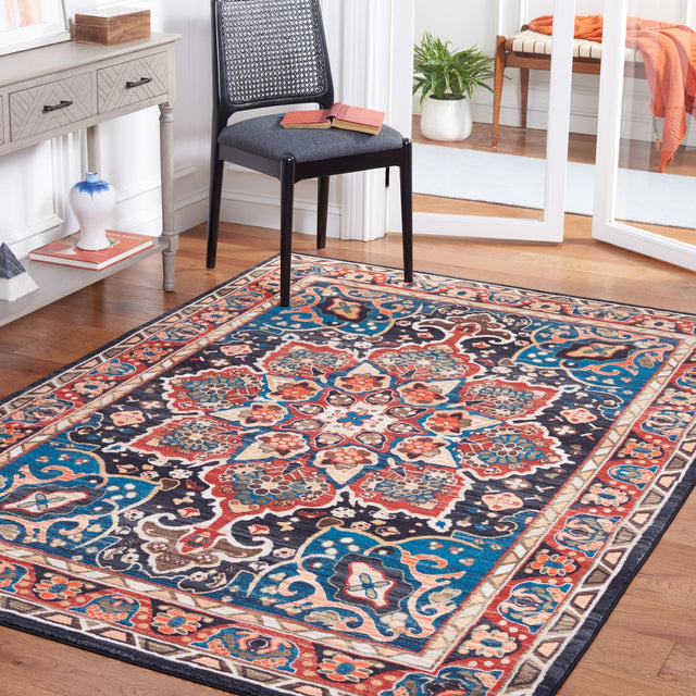 Safavieh Machine Washable Riviera Riv155Q Red/Navy Rug - Safavieh - riv155q - 4