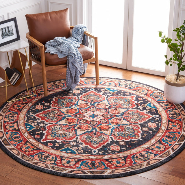Safavieh Machine Washable Riviera Riv155Q Red/Navy Rug - Safavieh - riv155q - 7r