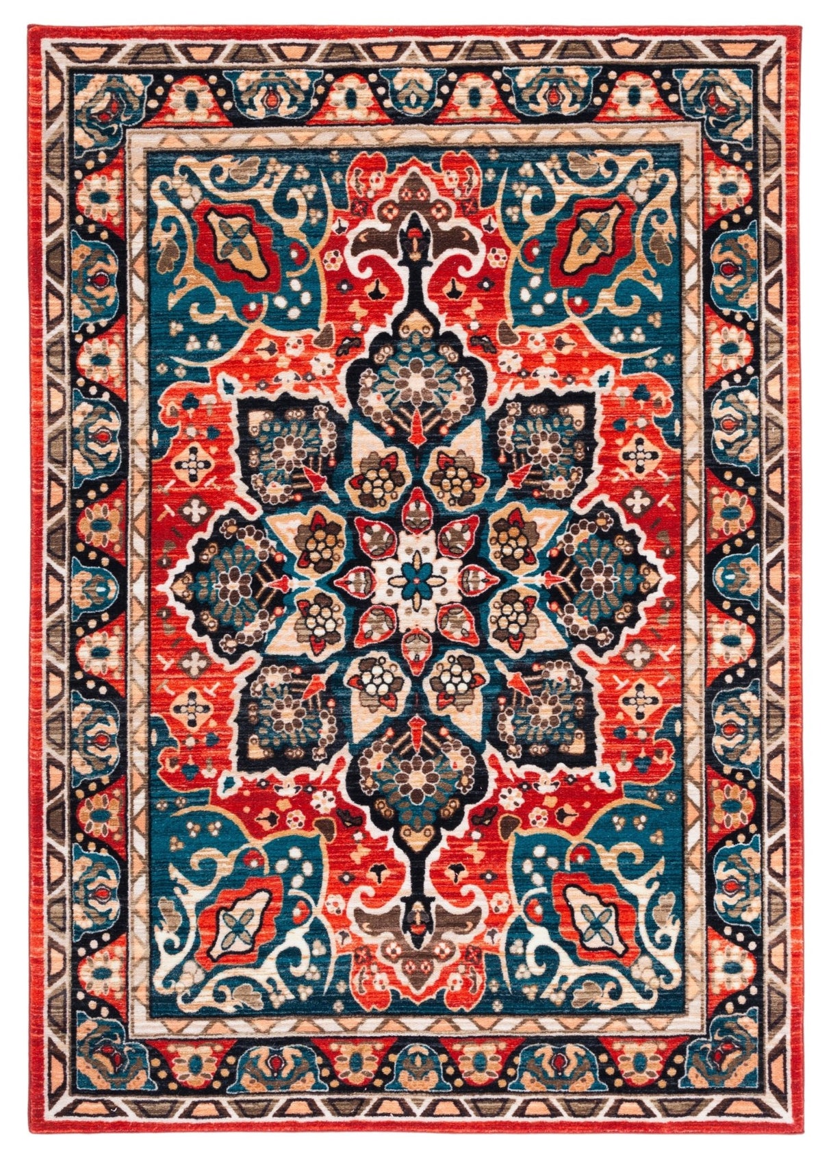 Safavieh Machine Washable Riviera Riv155Z Black/Red Rug - Safavieh - riv155z - 4