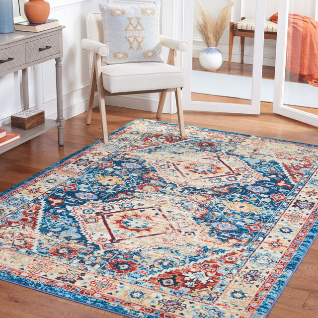 Safavieh Machine Washable Riviera Riv157M Blue/Gold Rug - Safavieh - riv157m - 4