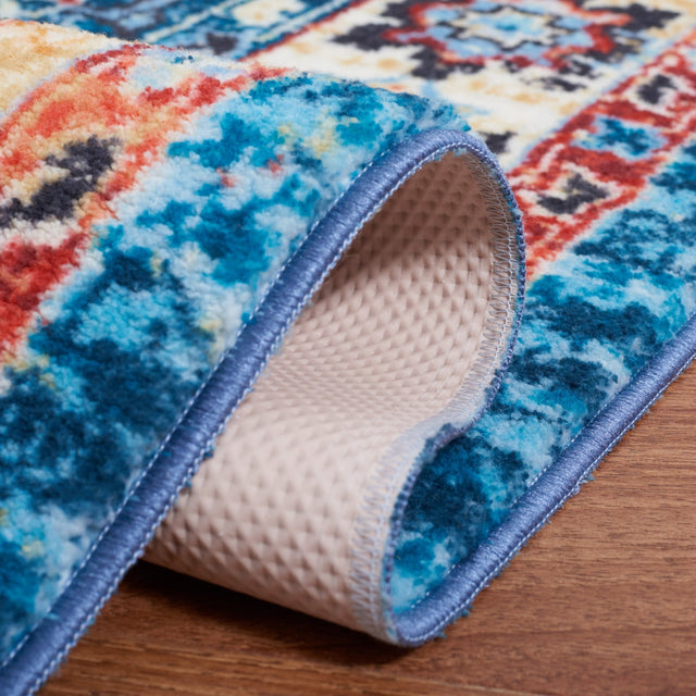 Safavieh Machine Washable Riviera Riv157M Blue/Gold Rug - Safavieh - riv157m - 7r