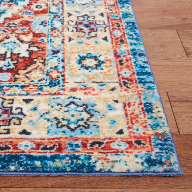 Safavieh Machine Washable Riviera Riv157M Blue/Gold Rug - Safavieh - riv157m - 7r