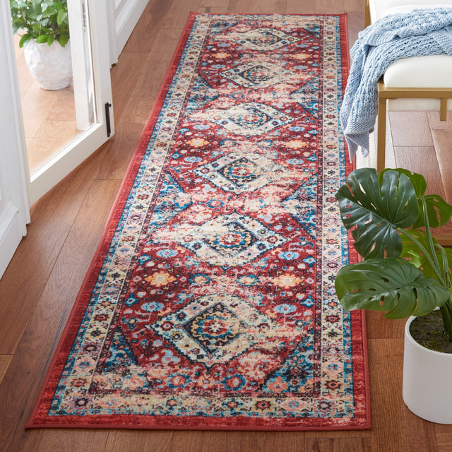 Safavieh Machine Washable Riviera Riv157Q Red/Blue Rug - Safavieh - riv157q - 7r