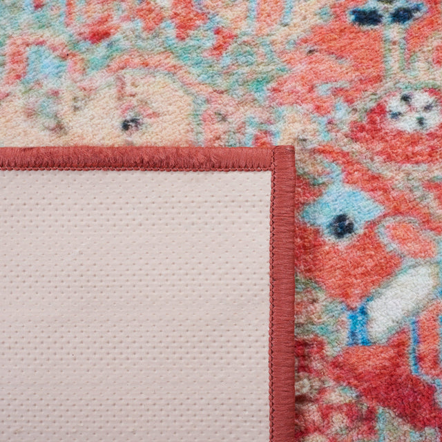 Safavieh Machine Washable Riviera Riv182J Light Blue/Red Rug - Safavieh - riv182j - 7r