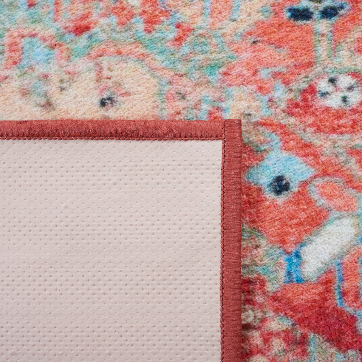 Safavieh Machine Washable Riviera Riv182J Light Blue/Red Rug - Safavieh - riv182j - 7r