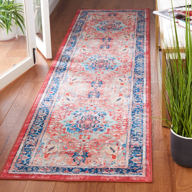 Safavieh Machine Washable Riviera Riv182N Navy/Red Rug - Safavieh - riv182n - 7r