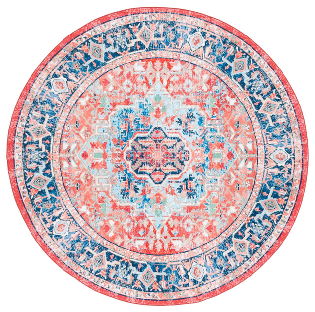 Safavieh Machine Washable Riviera Riv182N Navy/Red Rug - Safavieh - riv182n - 7r