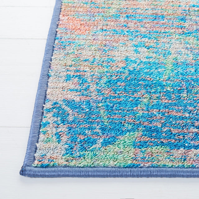 Safavieh Machine Washable Sequoia Seq151M Blue/Orange Rug - Safavieh - seq151m - 7r