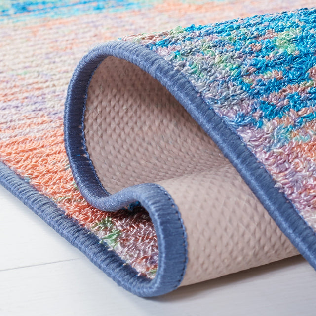 Safavieh Machine Washable Sequoia Seq151M Blue/Orange Rug - Safavieh - seq151m - 7r