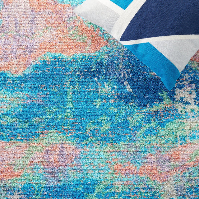 Safavieh Machine Washable Sequoia Seq151M Blue/Orange Rug - Safavieh - seq151m - 7r