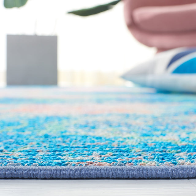 Safavieh Machine Washable Sequoia Seq151M Blue/Orange Rug - Safavieh - seq151m - 7r
