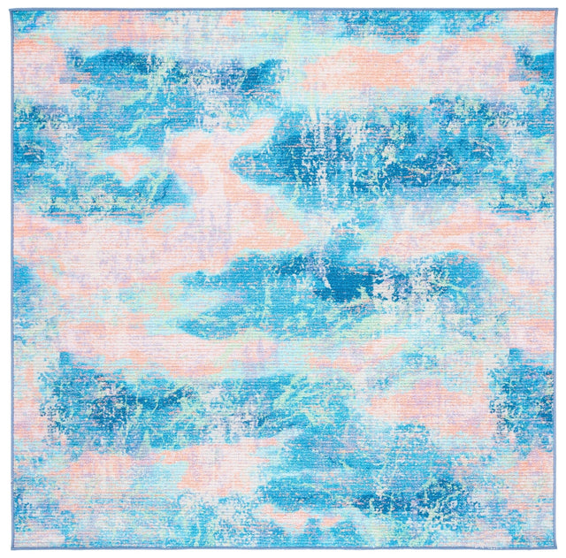 Safavieh Machine Washable Sequoia Seq151M Blue/Orange Rug - Safavieh - seq151m - 7sq