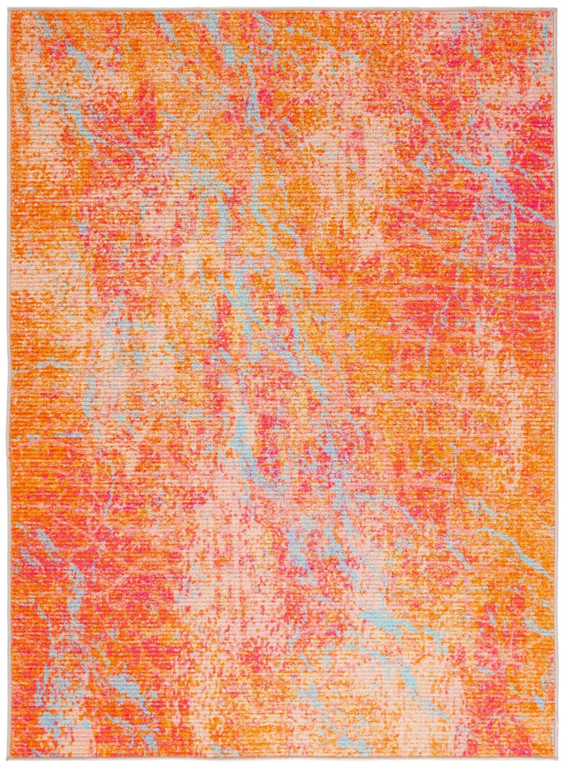 Safavieh Machine Washable Sequoia Seq152P Orange/Light Blue Rug - Safavieh - seq152p - 4