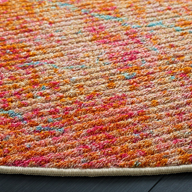 Safavieh Machine Washable Sequoia Seq152P Orange/Light Blue Rug - Safavieh - seq152p - 4