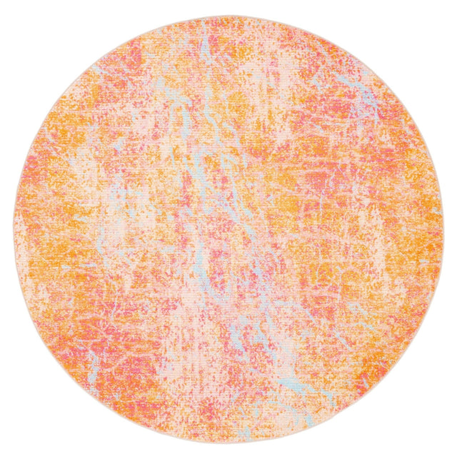 Safavieh Machine Washable Sequoia Seq152P Orange/Light Blue Rug - Safavieh - seq152p - 7r