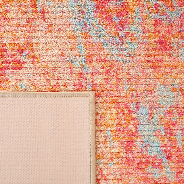 Safavieh Machine Washable Sequoia Seq152P Orange/Light Blue Rug - Safavieh - seq152p - 7r