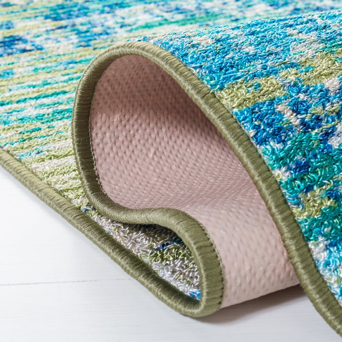 Safavieh Machine Washable Sequoia Seq156M Blue/Green Rug - Safavieh - seq156m - 7r