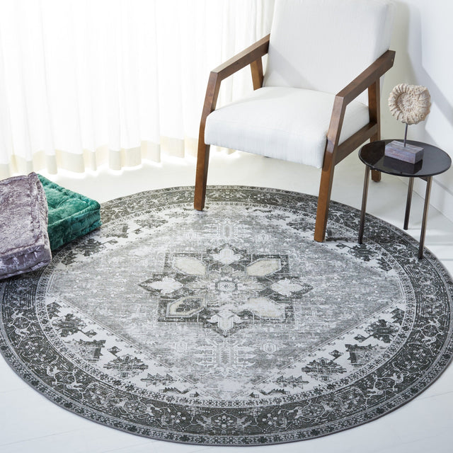 Safavieh Machine Washable Tucson Tsn102F Grey/Ivory Rug - Safavieh - tsn102f - 4r