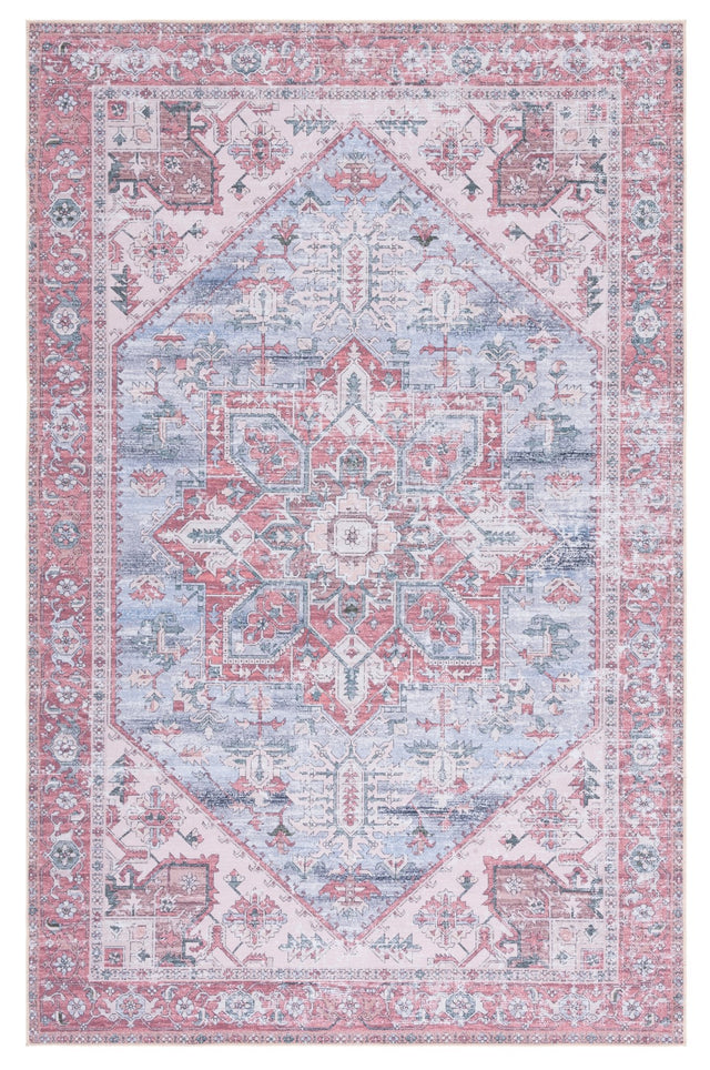 Safavieh Machine Washable Tucson Tsn102G Grey Blue/Rust Rug - Safavieh - tsn102g - 3