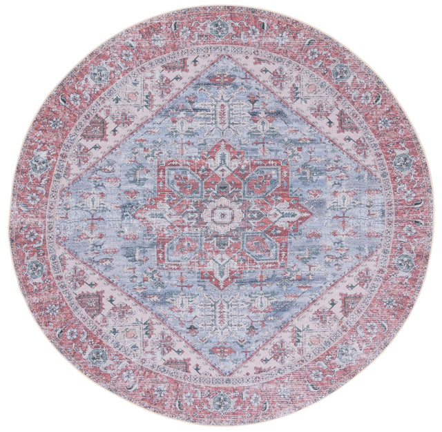 Safavieh Machine Washable Tucson Tsn102G Grey Blue/Rust Rug - Safavieh - tsn102g - 6r