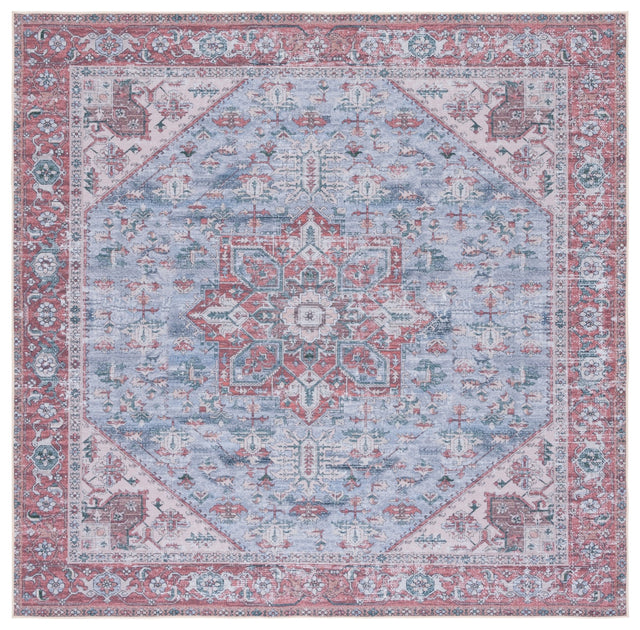 Safavieh Machine Washable Tucson Tsn102G Grey Blue/Rust Rug - Safavieh - tsn102g - 6sq