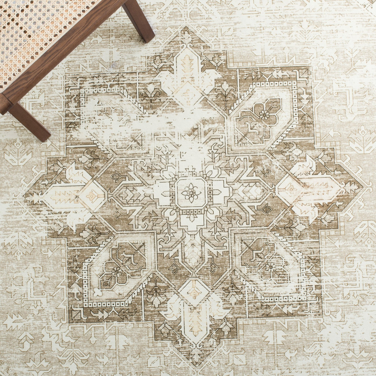 Safavieh Machine Washable Tucson Tsn102W Sage/Ivory Rug - Safavieh - tsn102w - 4sq