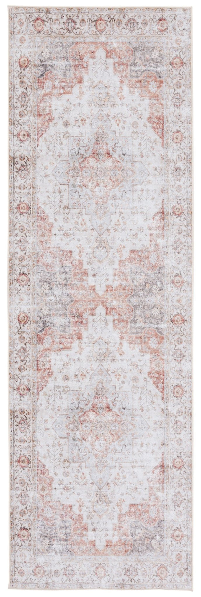 Safavieh Machine Washable Tucson Tsn105F Light Grey/Rust Rug - Safavieh - tsn105f - 26
