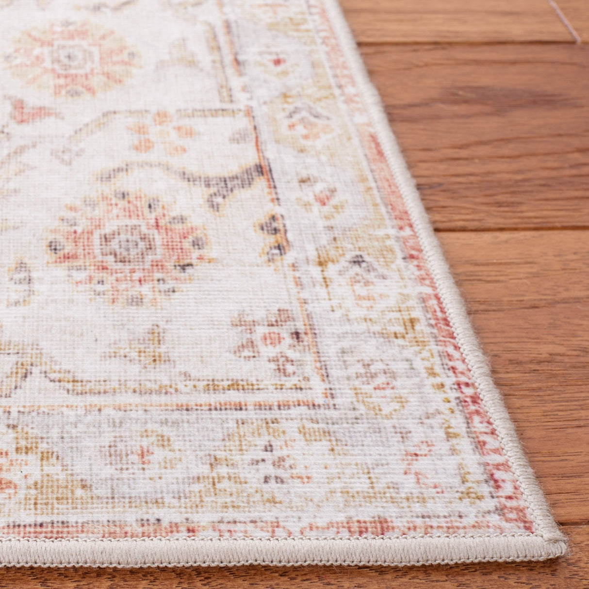 Safavieh Machine Washable Tucson Tsn105F Light Grey/Rust Rug - Safavieh - tsn105f - 4r