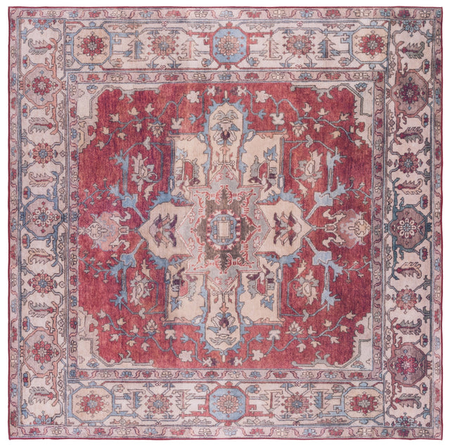 Safavieh Machine Washable Tucson Tsn106Q Red/Beige Rug - Safavieh - tsn106q - 4sq