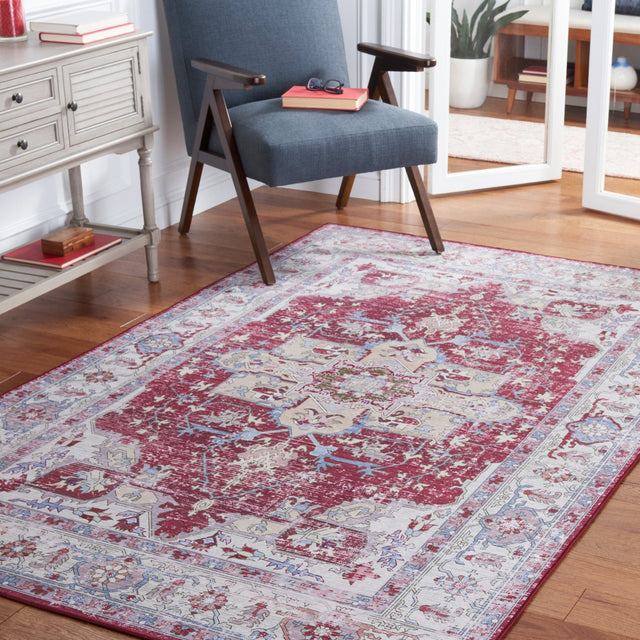 Safavieh Machine Washable Tucson Tsn106S Burgundy/Beige Rug - Safavieh - tsn106s - 3