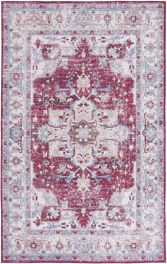 Safavieh Machine Washable Tucson Tsn106S Burgundy/Beige Rug - Safavieh - tsn106s - 3