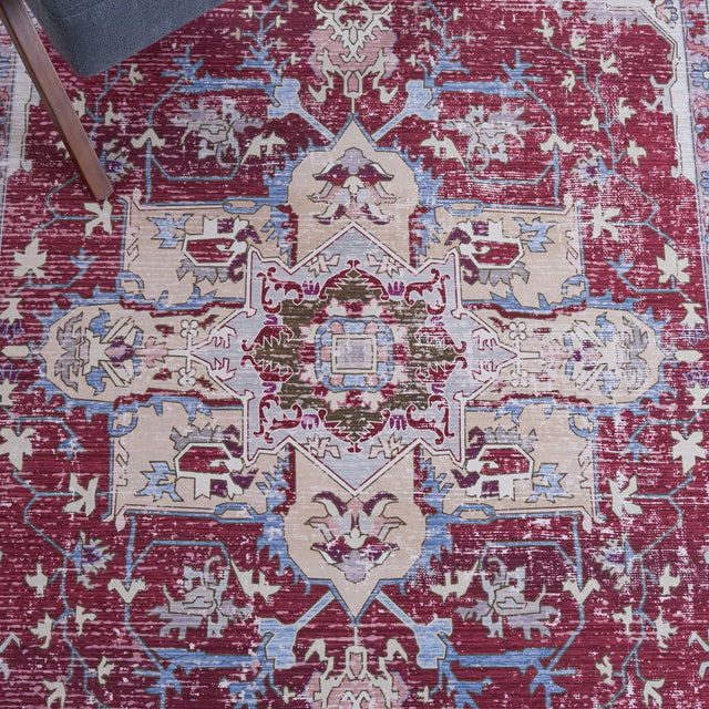 Safavieh Machine Washable Tucson Tsn106S Burgundy/Beige Rug - Safavieh - tsn106s - 6r