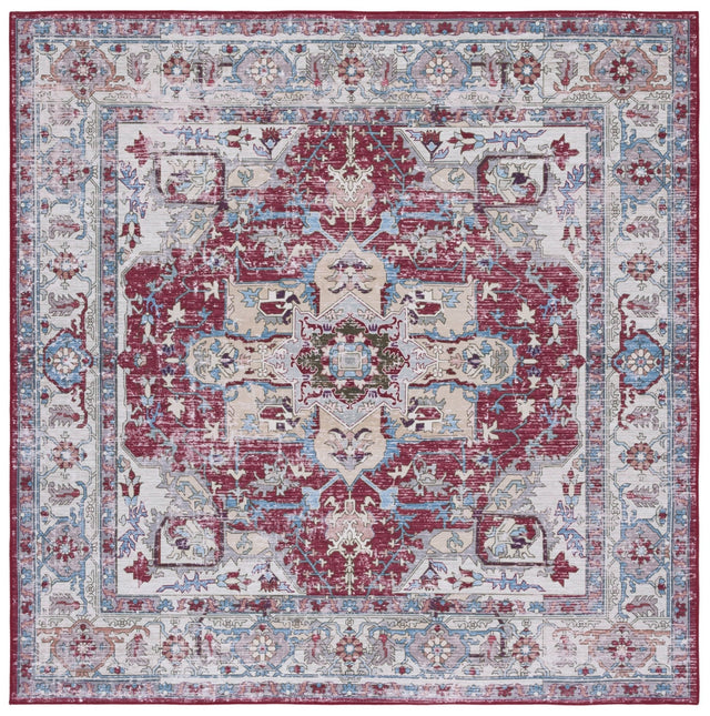 Safavieh Machine Washable Tucson Tsn106S Burgundy/Beige Rug - Safavieh - tsn106s - 6sq