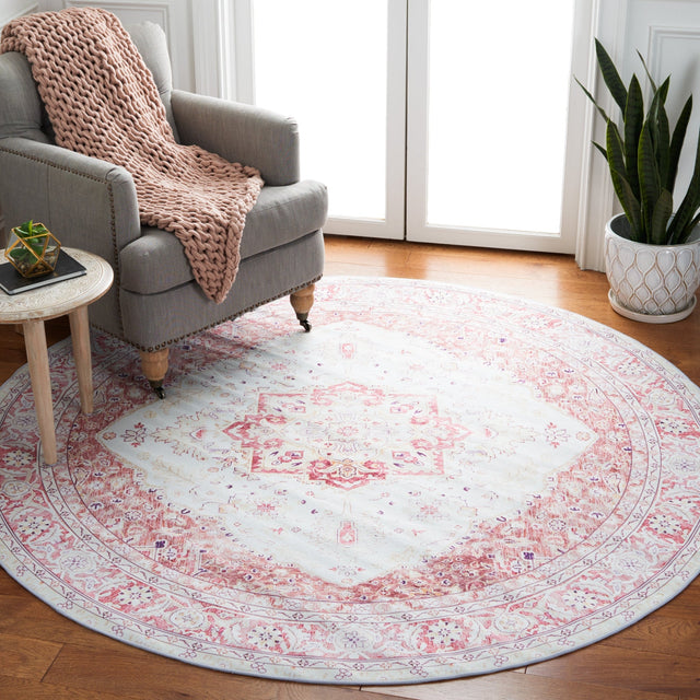 Safavieh Machine Washable Tucson Tsn107B Beige/Rust Rug - Safavieh - tsn107b - 4r