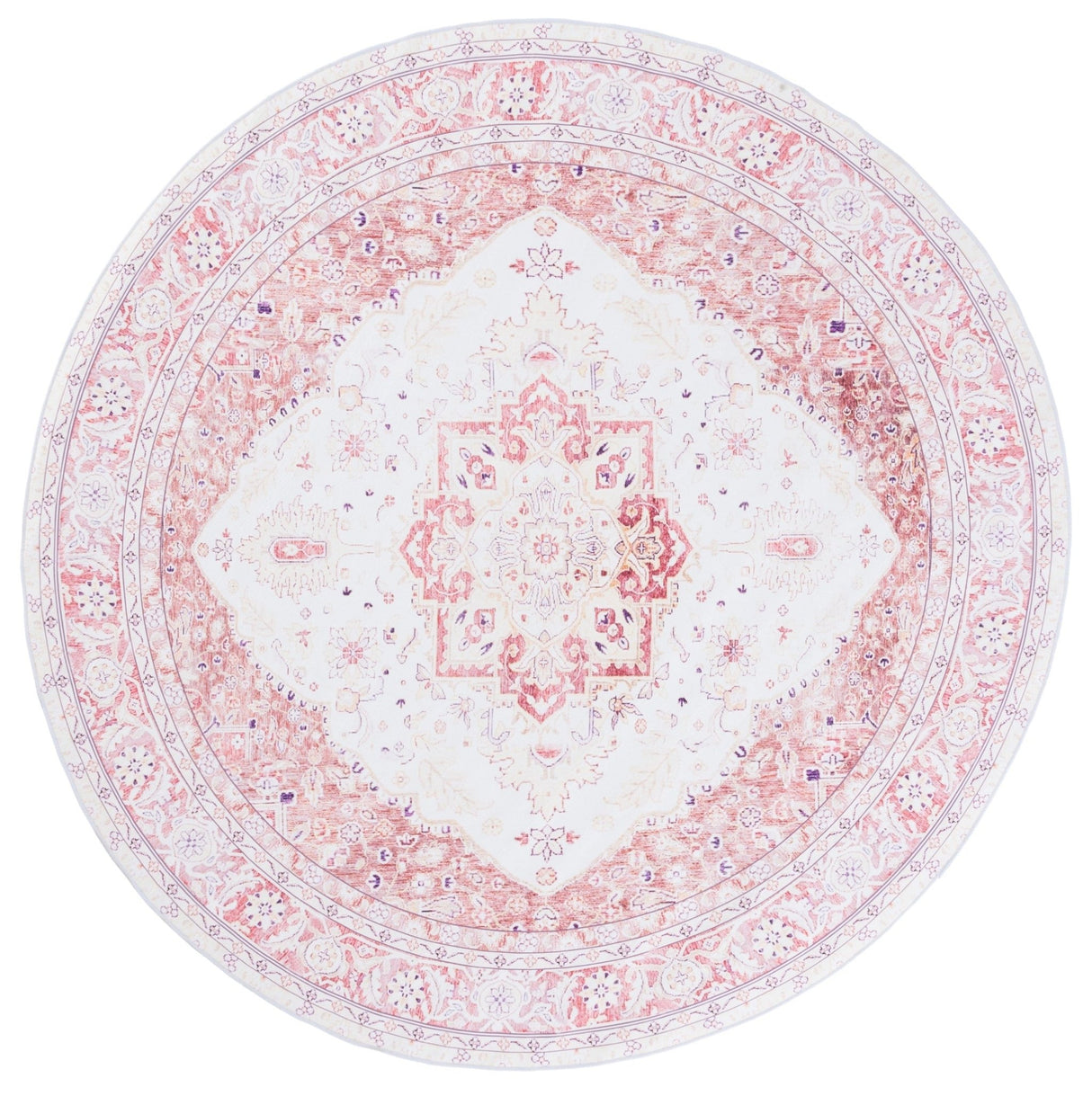 Safavieh Machine Washable Tucson Tsn107B Beige/Rust Rug - Safavieh - tsn107b - 4r