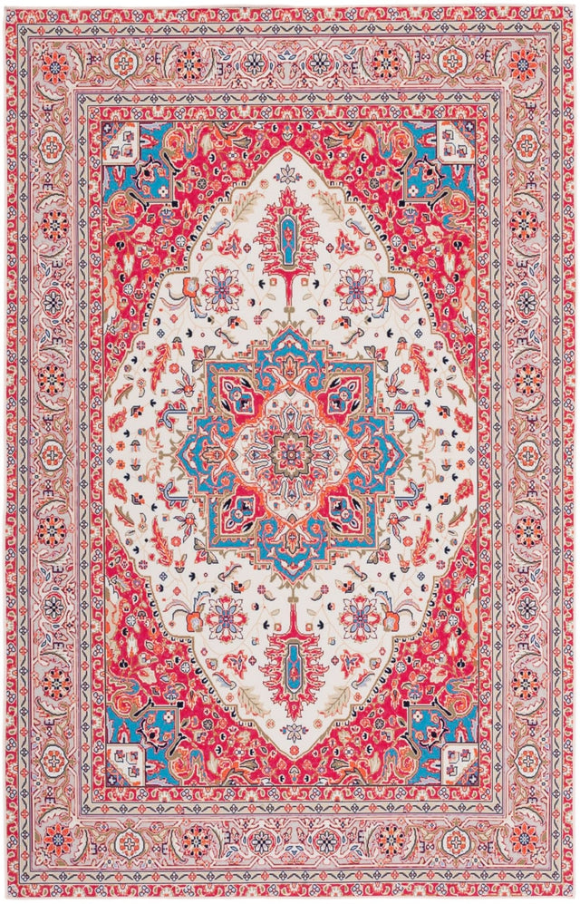 Safavieh Machine Washable Tucson Tsn107Q Red/Beige Rug - Safavieh - tsn107q - 3