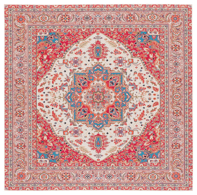 Safavieh Machine Washable Tucson Tsn107Q Red/Beige Rug - Safavieh - tsn107q - 6sq