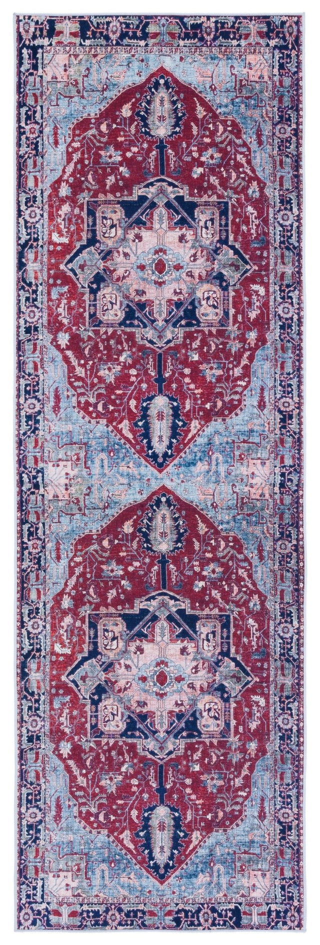 Safavieh Machine Washable Tucson Tsn108Q Red/Navy Rug - Safavieh - tsn108q - 26