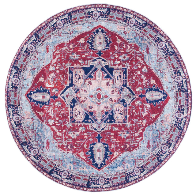 Safavieh Machine Washable Tucson Tsn108Q Red/Navy Rug - Safavieh - tsn108q - 4r