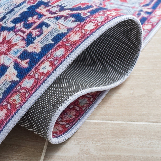 Safavieh Machine Washable Tucson Tsn108Q Red/Navy Rug - Safavieh - tsn108q - 4r