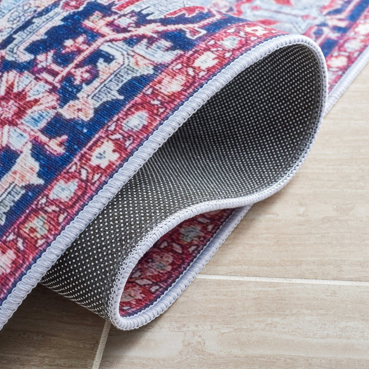 Safavieh Machine Washable Tucson Tsn108Q Red/Navy Rug - Safavieh - tsn108q - 4r