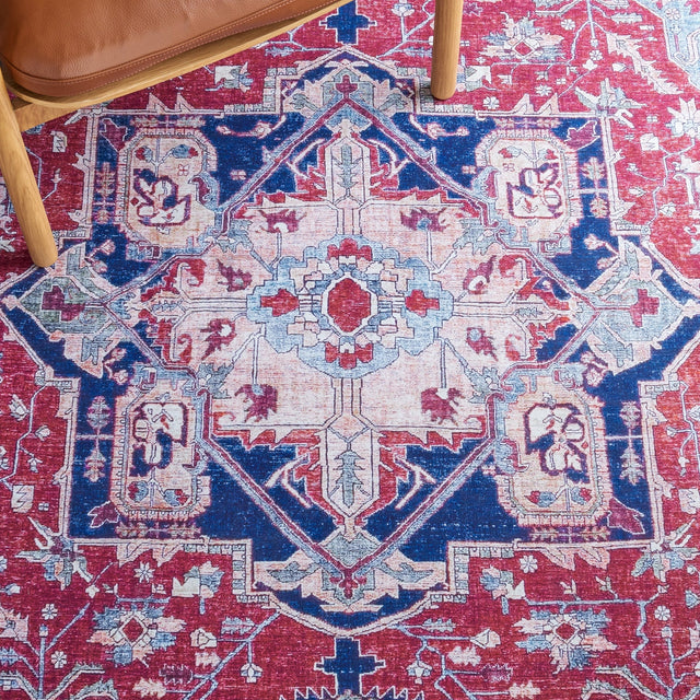 Safavieh Machine Washable Tucson Tsn108Q Red/Navy Rug - Safavieh - tsn108q - 4r