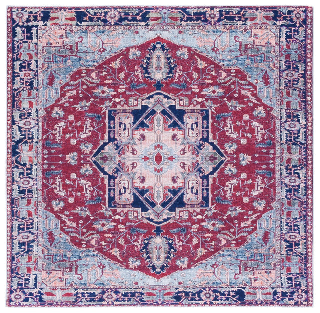 Safavieh Machine Washable Tucson Tsn108Q Red/Navy Rug - Safavieh - tsn108q - 4sq