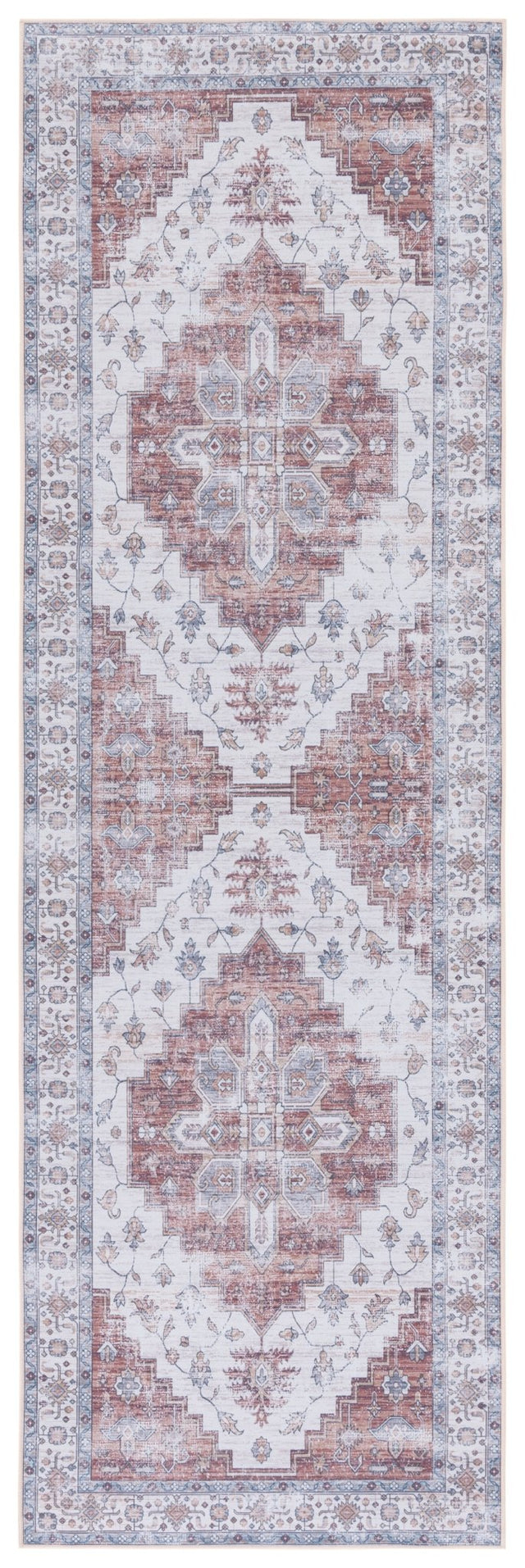 Safavieh Machine Washable Tucson Tsn109A Ivory/Rust Rug - Safavieh - tsn109a - 28