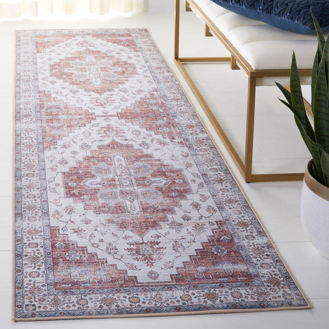 Safavieh Machine Washable Tucson Tsn109A Ivory/Rust Rug - Safavieh - tsn109a - 6r