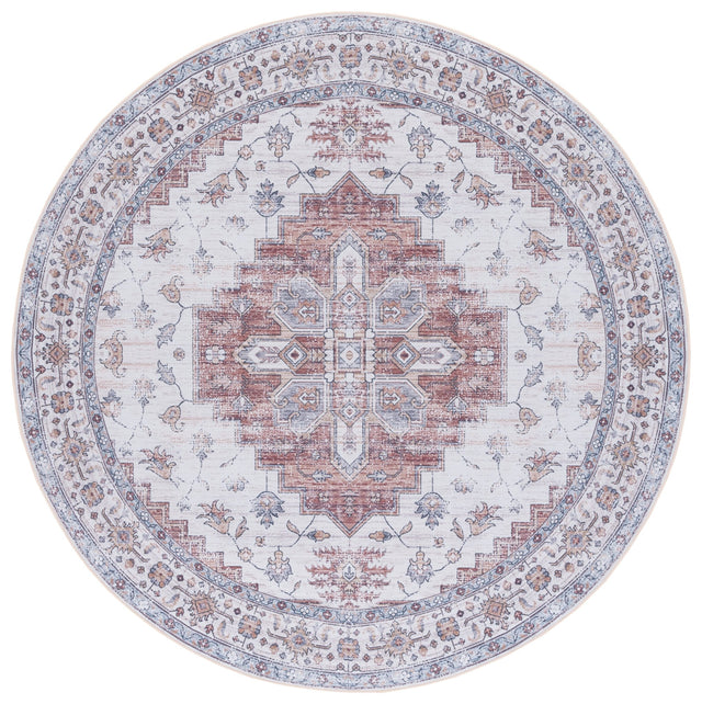 Safavieh Machine Washable Tucson Tsn109A Ivory/Rust Rug - Safavieh - tsn109a - 6r